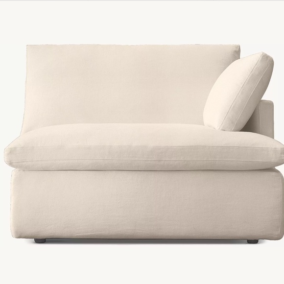 NEW SLIPCOVER  CLOUD MODULAR RIGHT ARM CHAIR PERFORMANCE LINEN WEAVE NATURAL - Picture 1 of 8